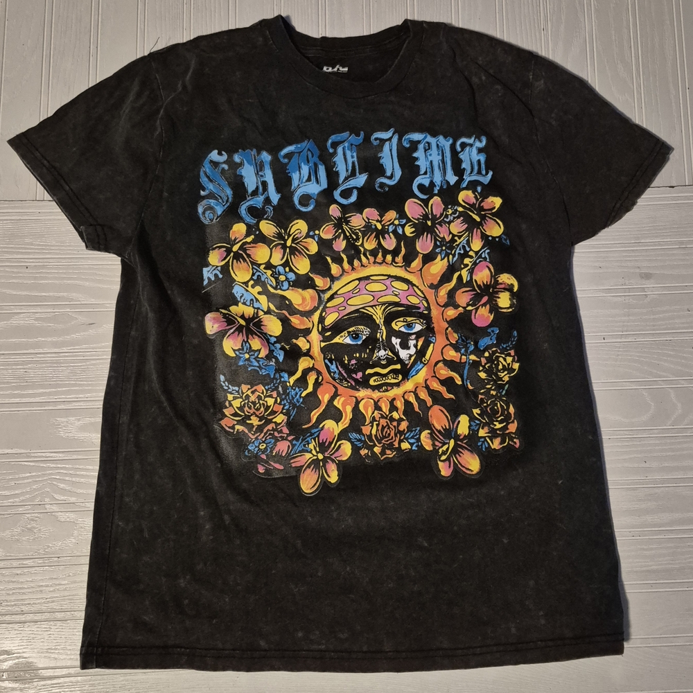The Phluid Project Kids Tee - Black with Vibrant Sun and Floral Design
